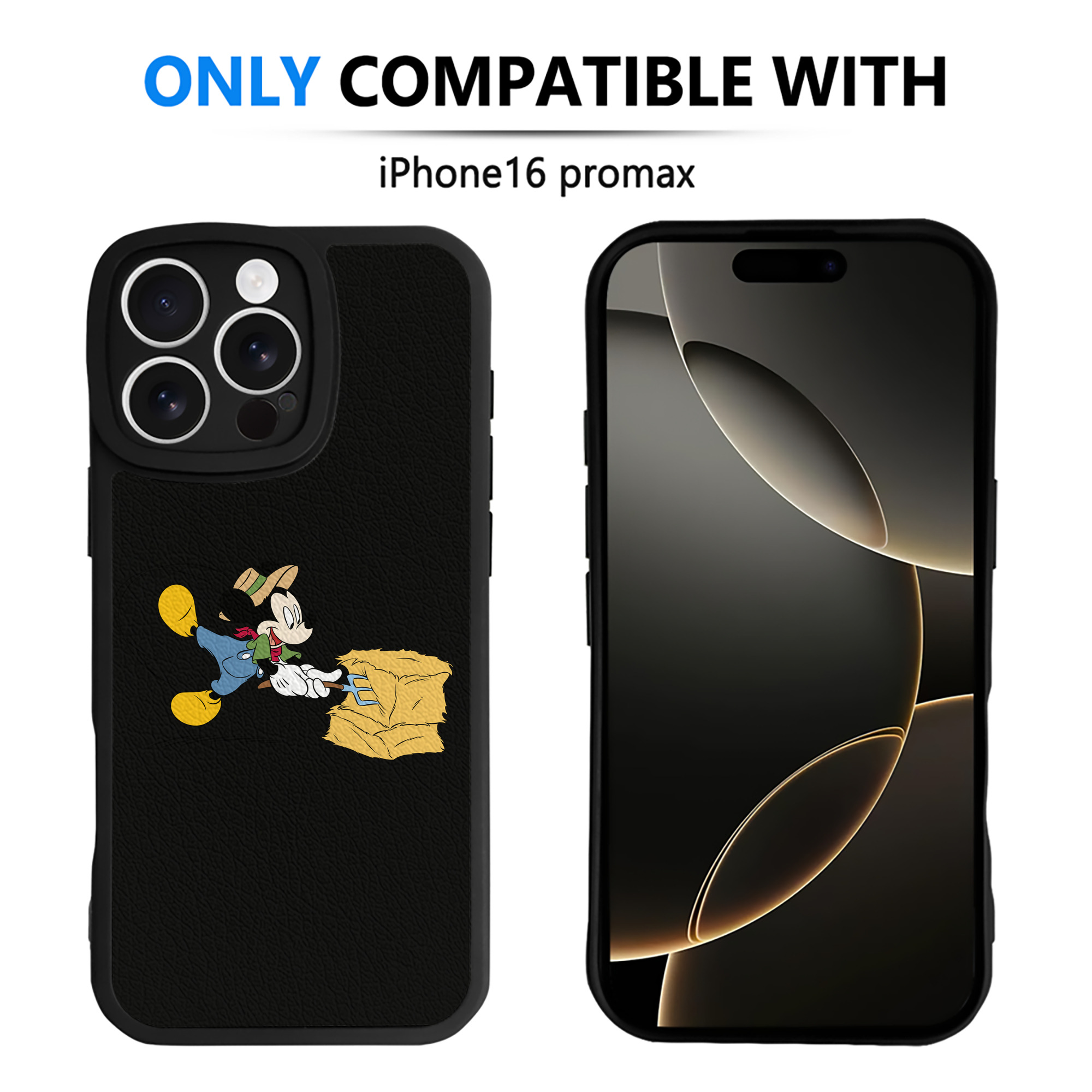 （画像用） ミッキーマウス Mickey Mouse 【iPhone 16シリーズ対応】シリコンスマホケース（レザー調） 材質：シリコン